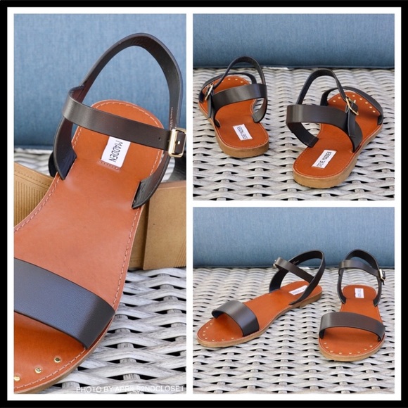 STEVE MADDEN ANKLE STRAP VEGAN LEATHER SANDALS - Picture 6 of 7